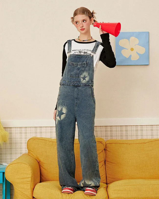 Star Girl Denim Overalls