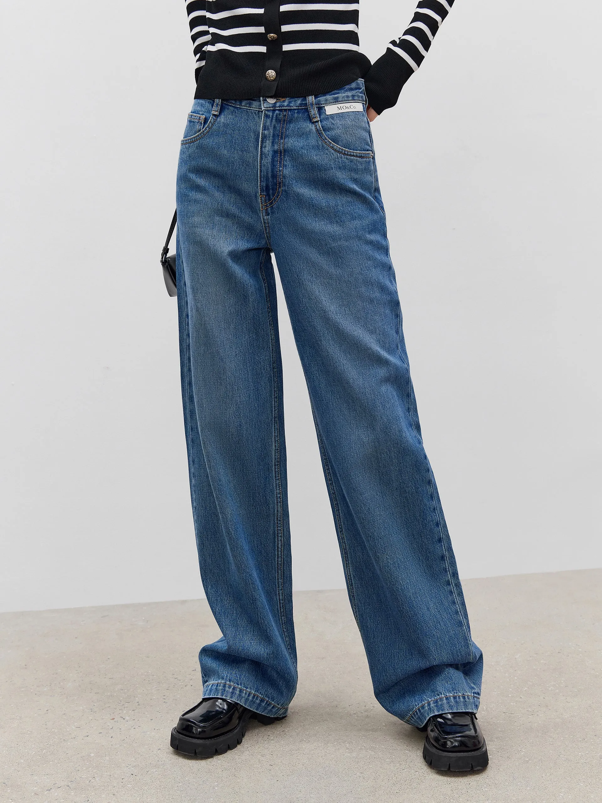 Straight Leg Cotton Jeans