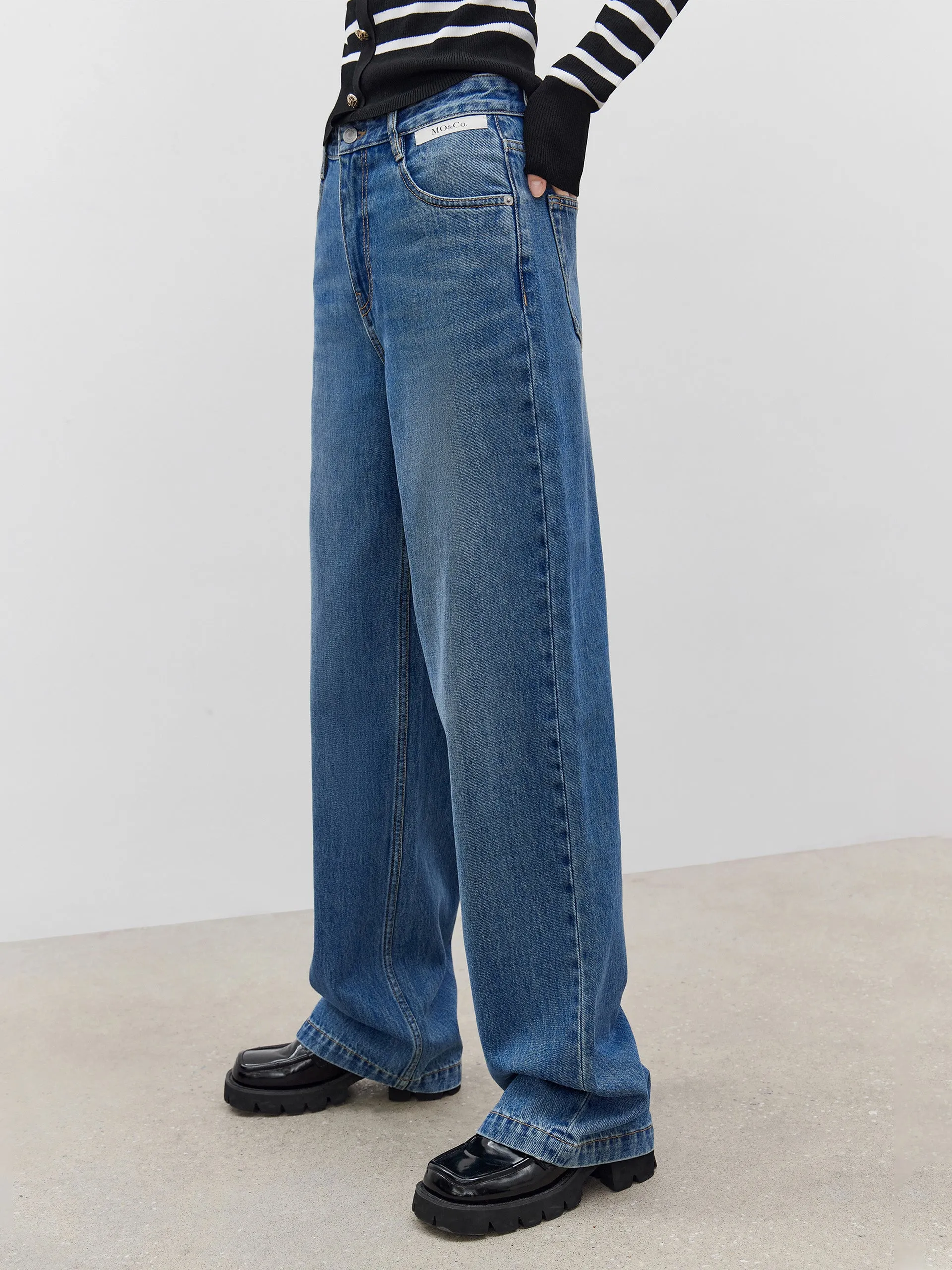 Straight Leg Cotton Jeans