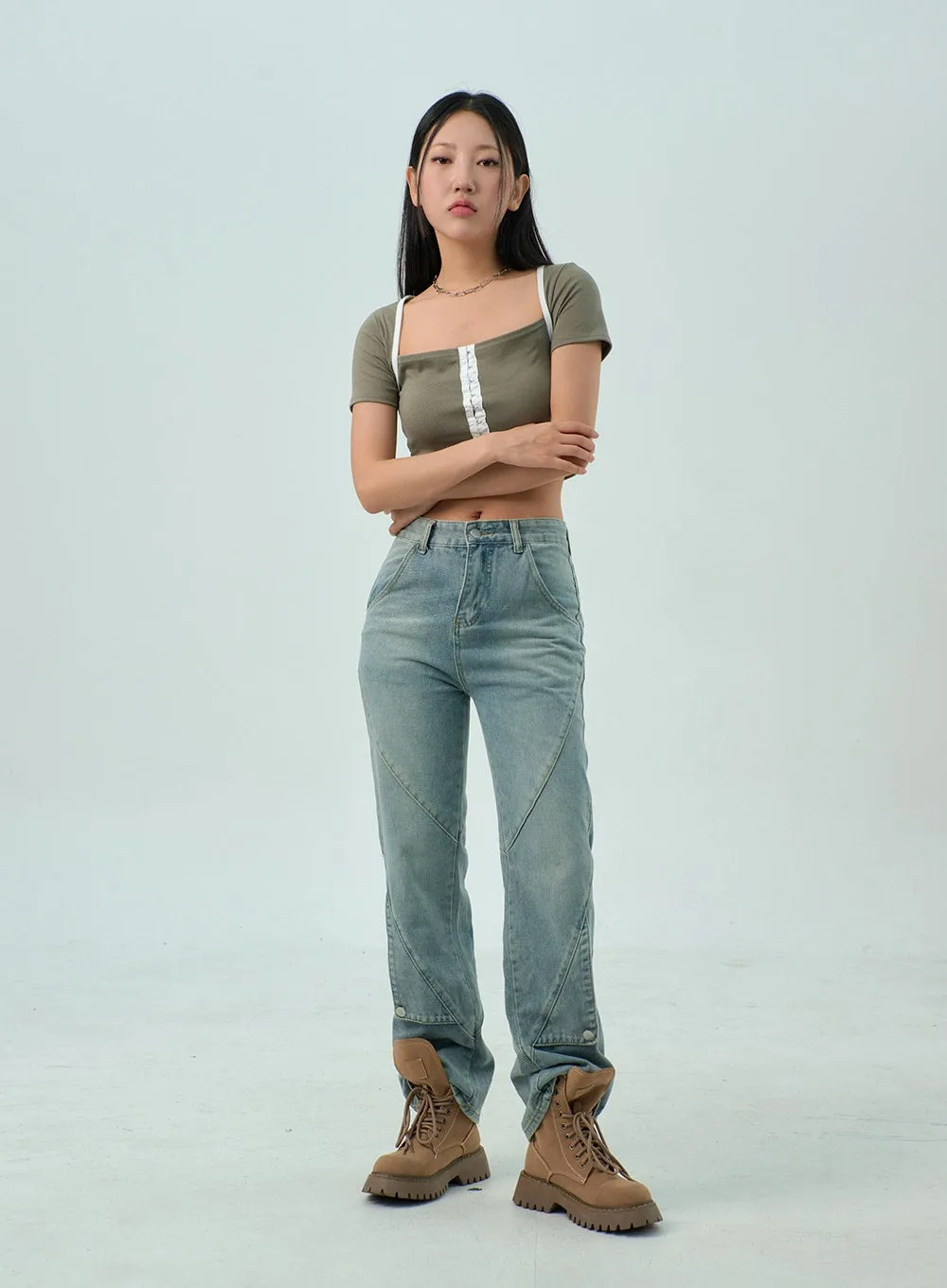 Straight Leg Jeans CY330