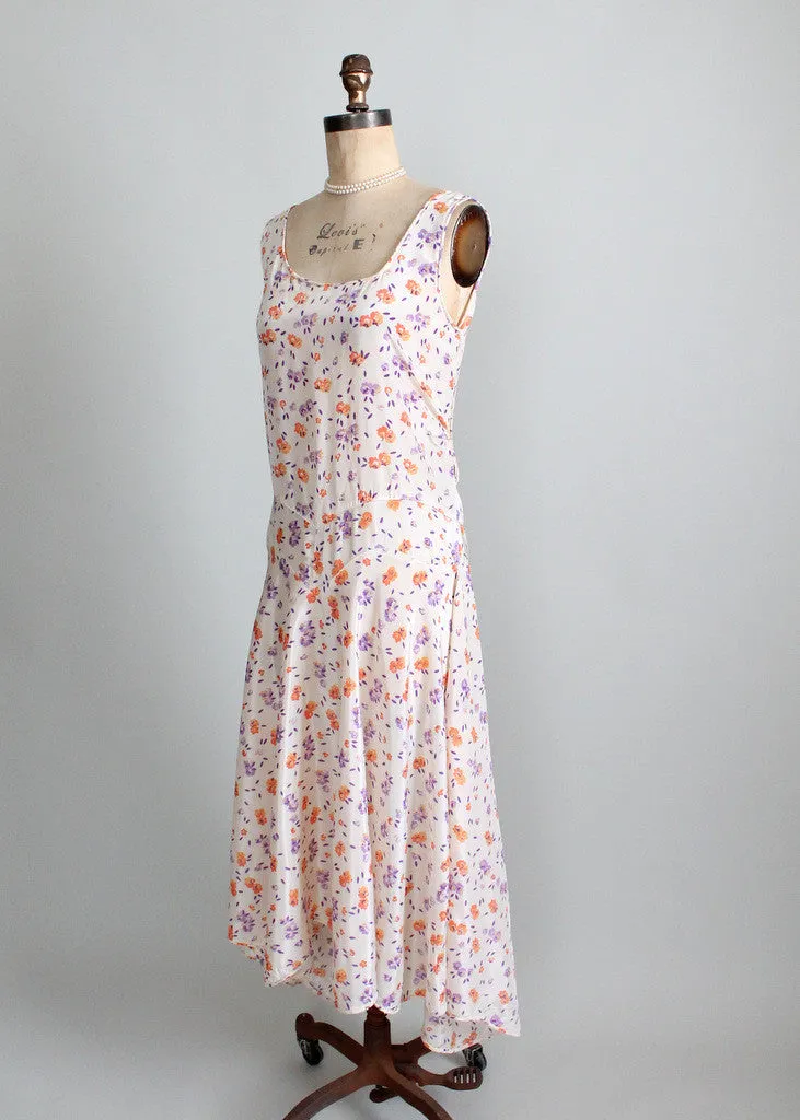 Vintage 1920s Floral Summer Party Dress