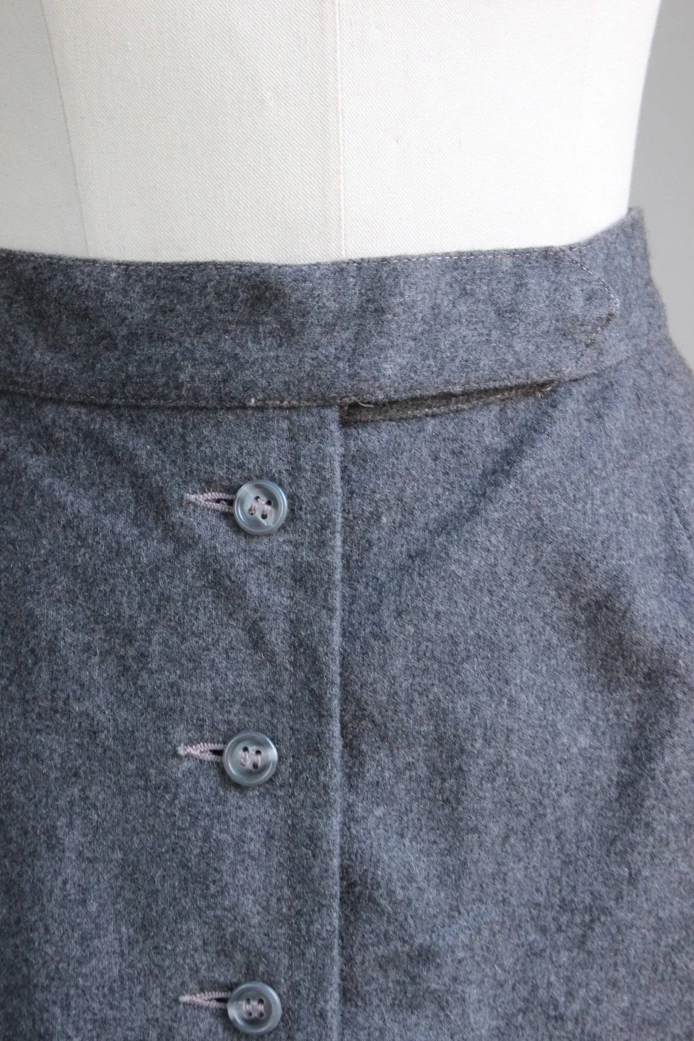 Vintage 1970s Grey Wool Skirt by Evan Picone