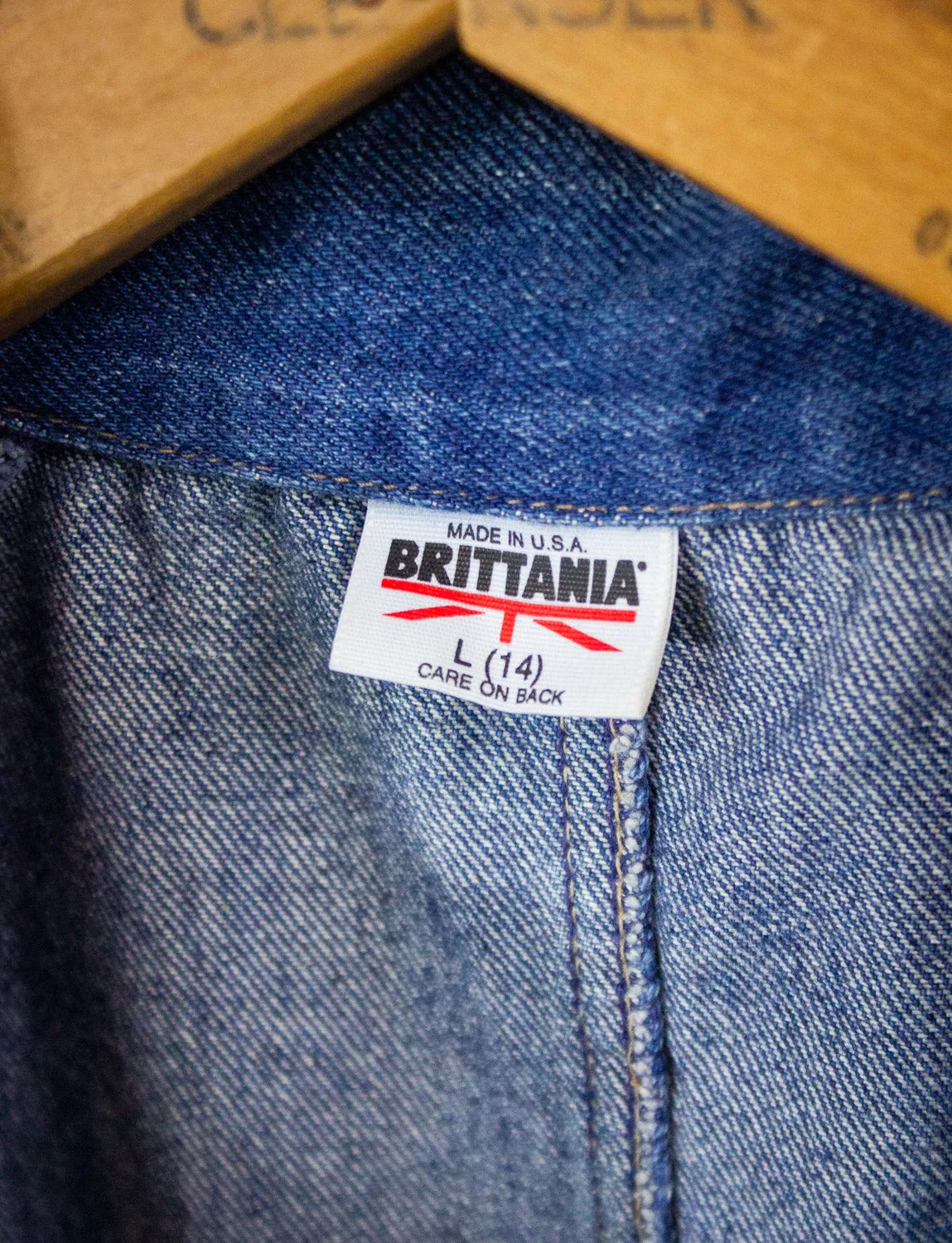 Vintage Brittania Denim Duster Coat 90s Large